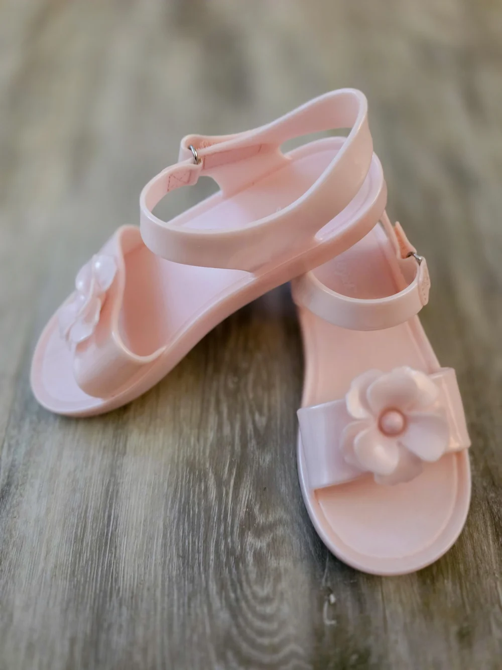 Cat & Jack Pink Jelly Sandals Girls Size 12 Floral Waterproof Summer Shoes